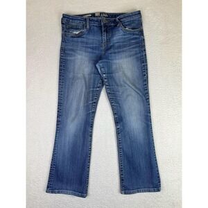 KUT From The Kloth Farrah Baby Bootcut Jeans Womens 12 Blue Medium Wash Stretch